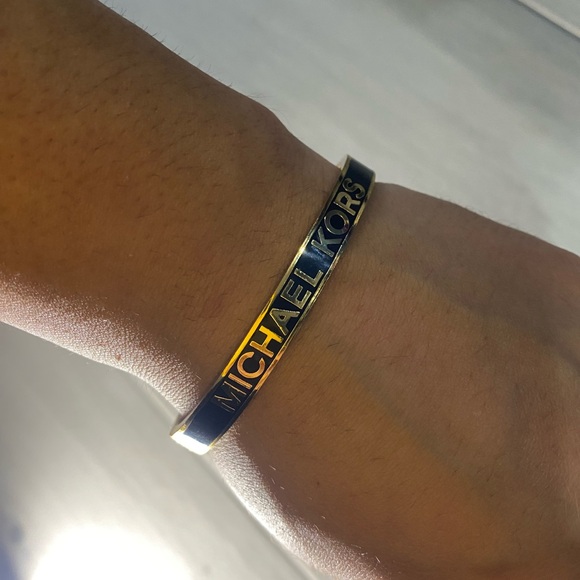 Michael Kors Black and Gold Logo Bangle - Picture 5 of 7